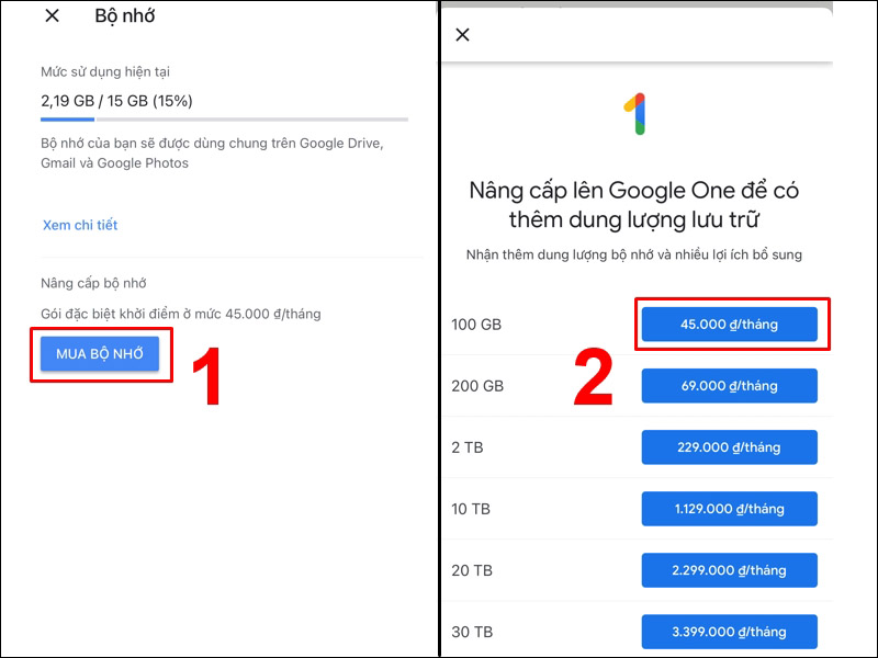 15 Dịch Vụ Google drive one giá rẻ không giới hạn dung lượng (1)