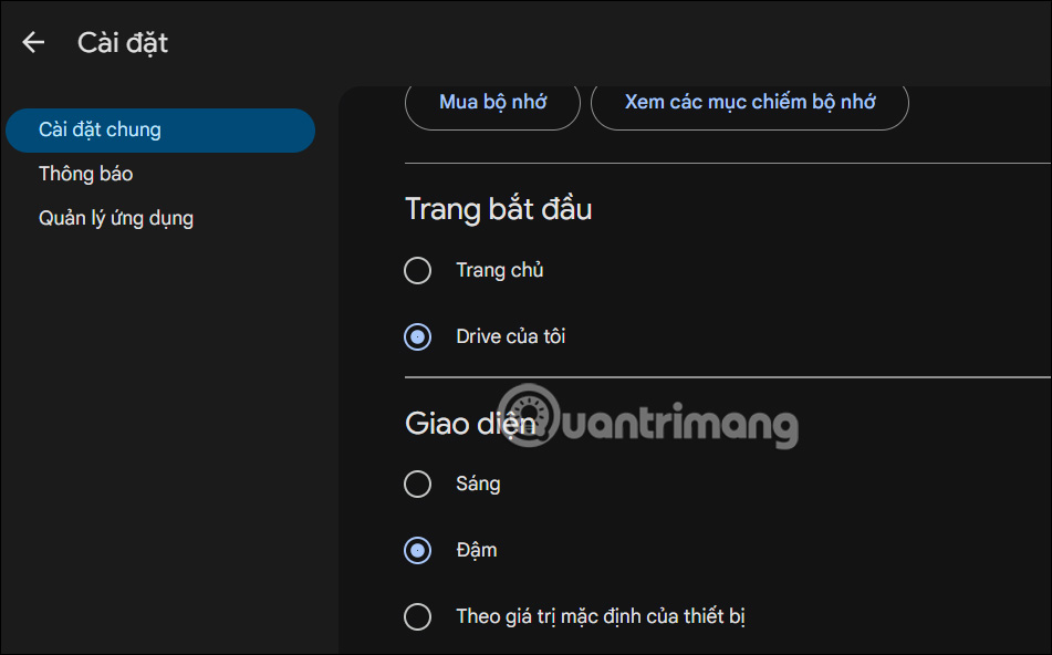 Cách bật Dark Mode cho bán Google Drive One không giới hạn dung lượng Unlimited trên máy tính của bạn (2)