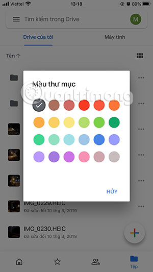 Cách đổi màu thư mục Bán Google drive one không giới hạn dung lượng Unlimited đơn giản (4)