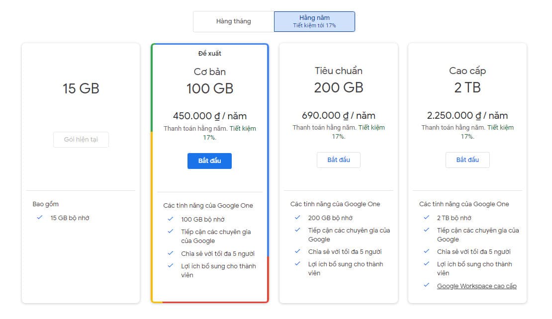 Gói gia hạn Google drive one giá rẻ không giới hạn dung lượng (1)