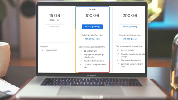 Hướng dẫn cách Mua Drive one không giới hạn dung lượng google đơn giản (1)