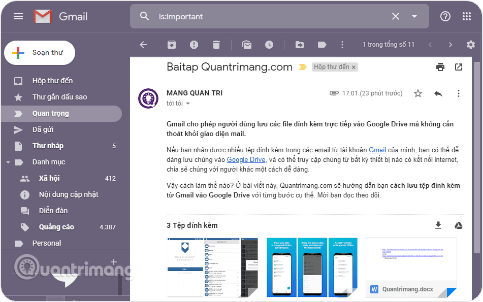 Lưu tệp đính kèm từ Gmail vào Bán Google drive one không giới hạn dung lượng Unlimited đơn giản (1)